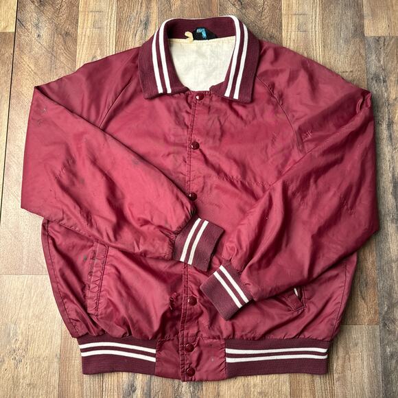 Vintage‎ 60s Champion Running Man Varsity Jacket Men's Medium Burgundy 4634 - Picture 1 of 16